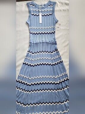 Adelyn Rae Chevron Knit Sleeveless Maxi Dress NWT Size M